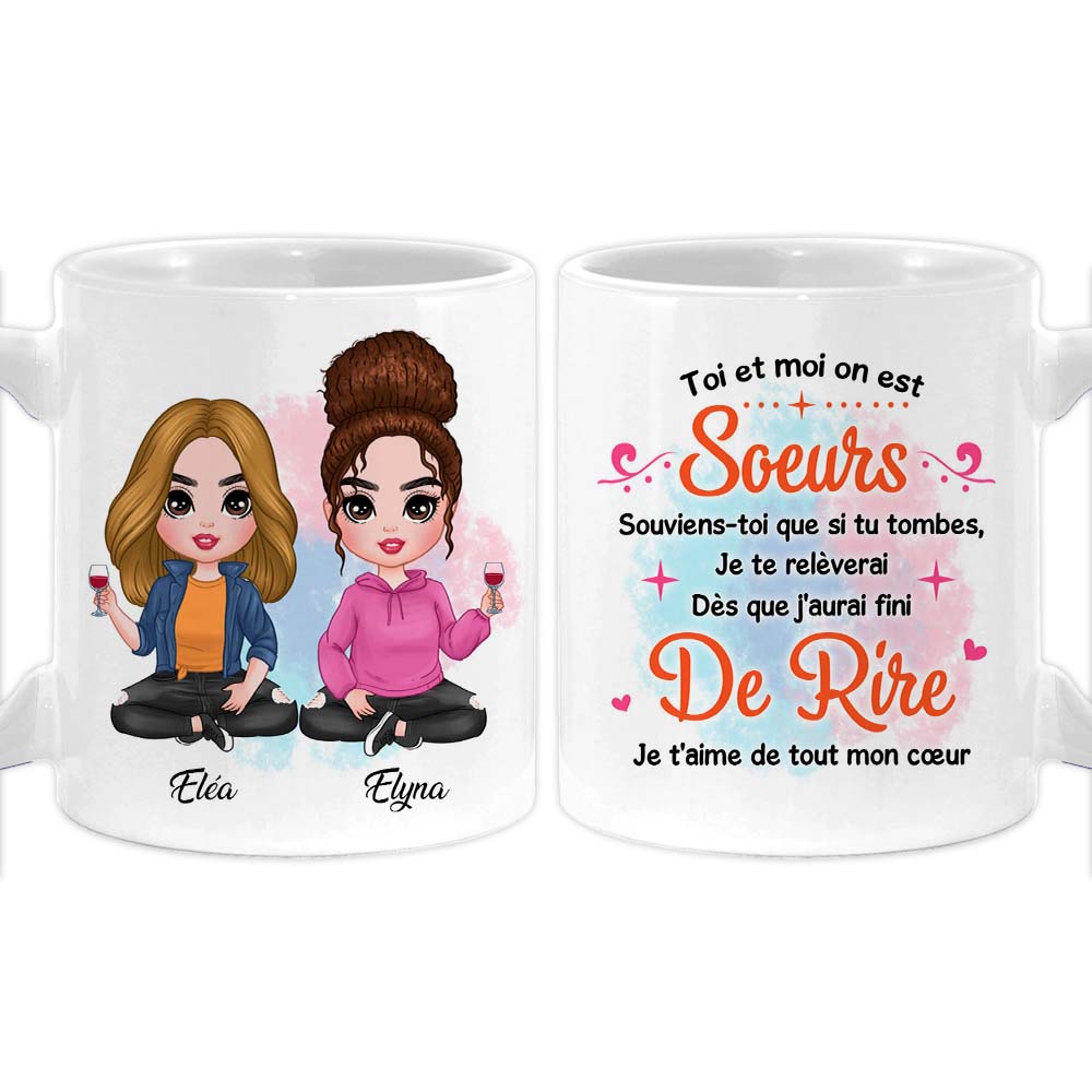 Mug émaillé personnalisé Main coeur + date - My Pretty Little Store