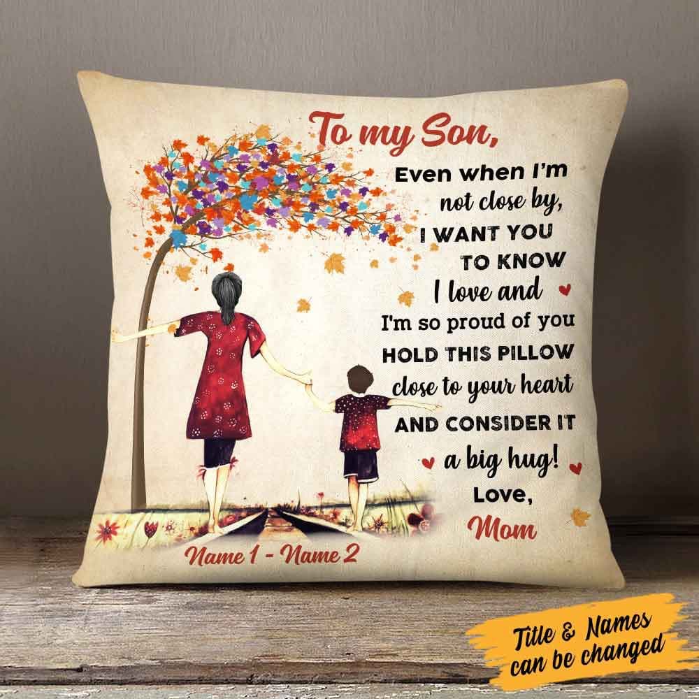 Personalized Mother And Son A Big Hug Pillow MR21 65O58 | Famvibe ...