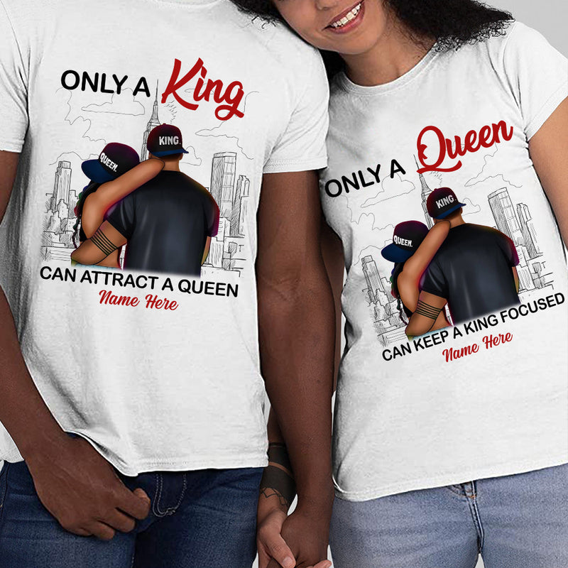 Personalized King And Queen BWA Couple T Shirt SB103 65O57 - Famvibe Store