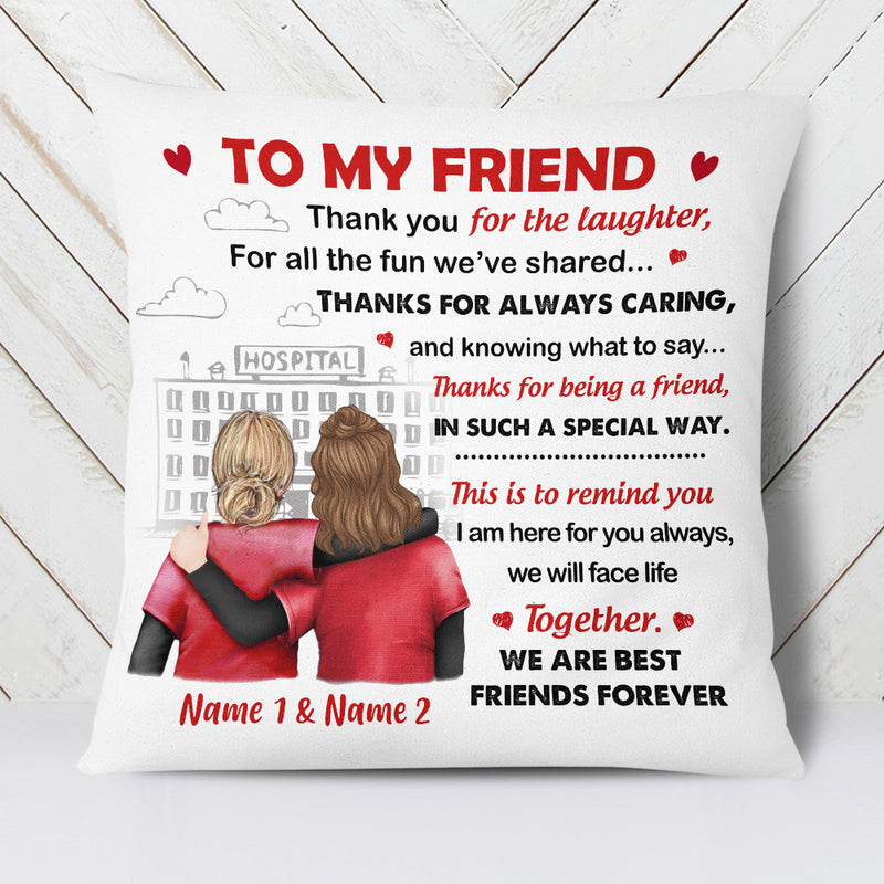 Personalized To My Bestie Nurse Friends Pillow MR32 65O34 (Insert Incl ...