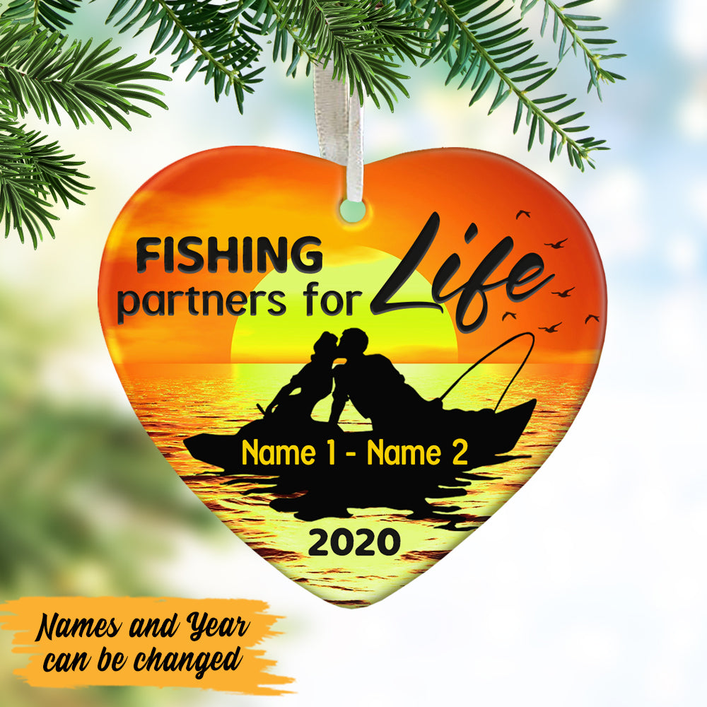 Personalized Memo Gone Fishing In Heaven Circle Ornament NB191 30O28 -  Famvibe