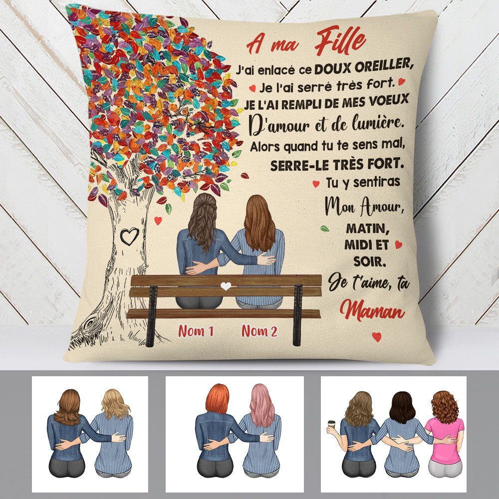 Personalized Mom Grandma Maman Grand Mere French Tree Hug Pillow Ap85 Famvibe Store