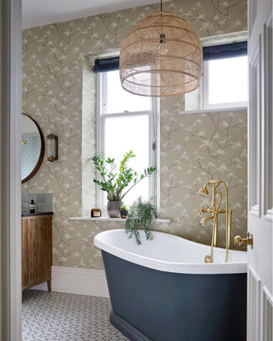Traditional bathroom with new brass finishes