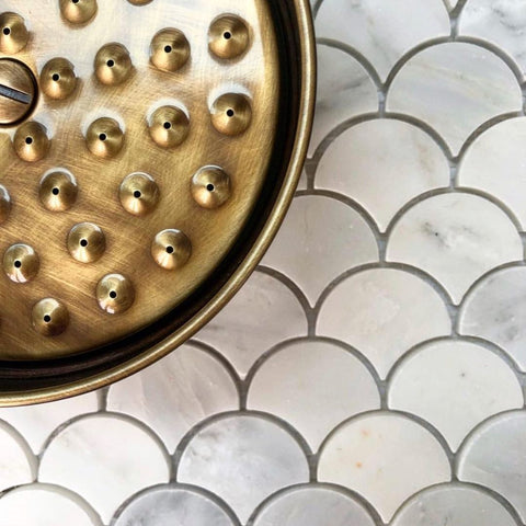 Satin bronze shower head