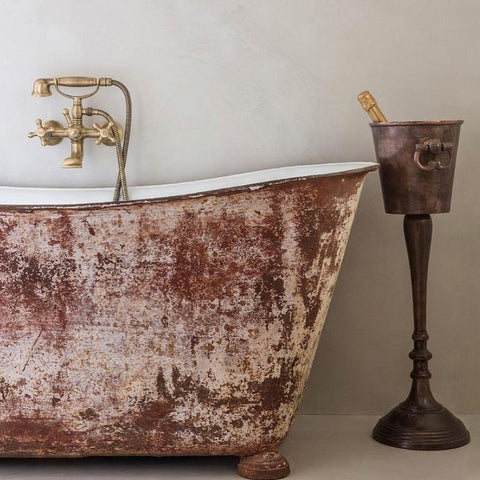 Luxury rolltop bath with brass taps