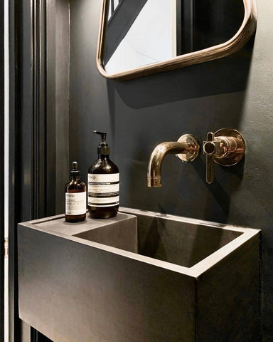 Apothecary bottles for bathroom basin styling ideas