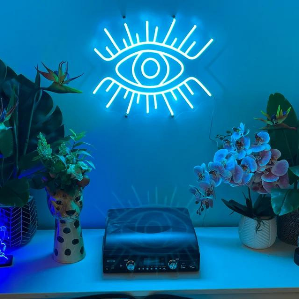 Electric Blue eye neon sign