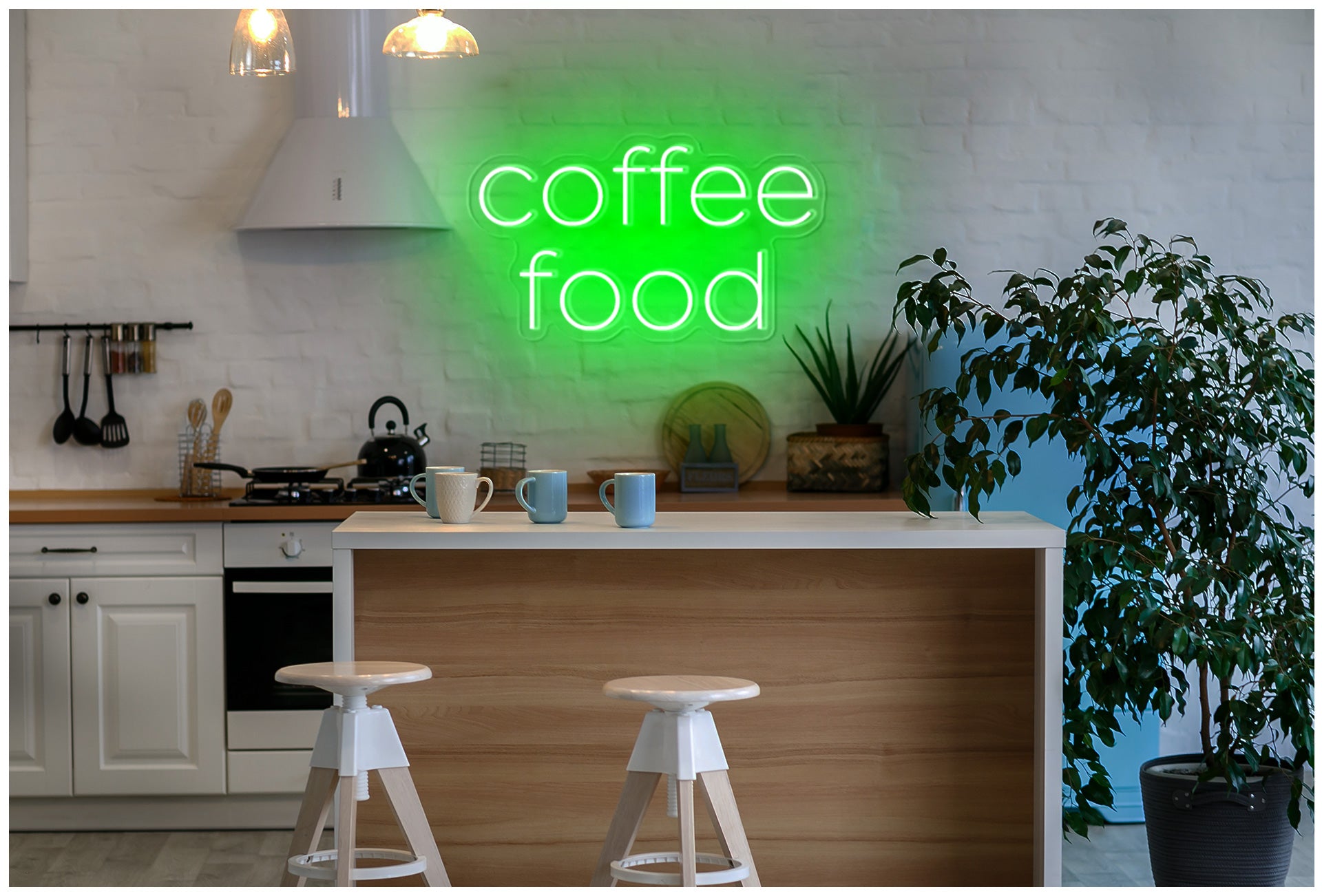 coffee food neon sign