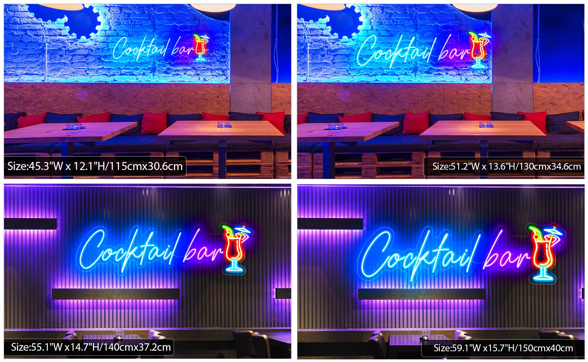 Cocktail bar cup neon sign