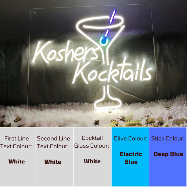 Kosher's Kocktails custom name cocktail bar sign