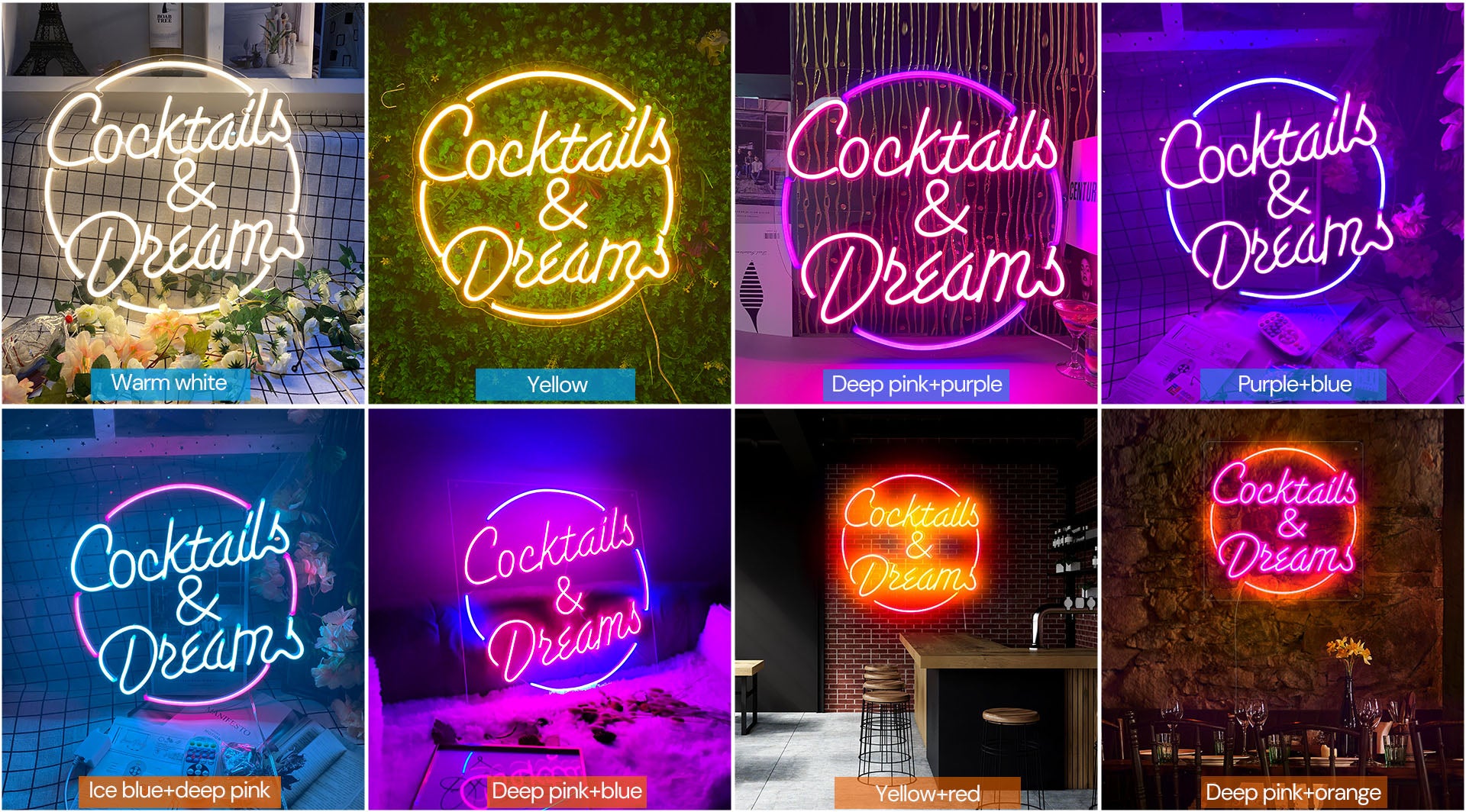 Dream&cocktail neon bar sign-neon party