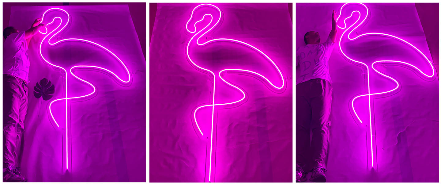 flamingo neon wall art