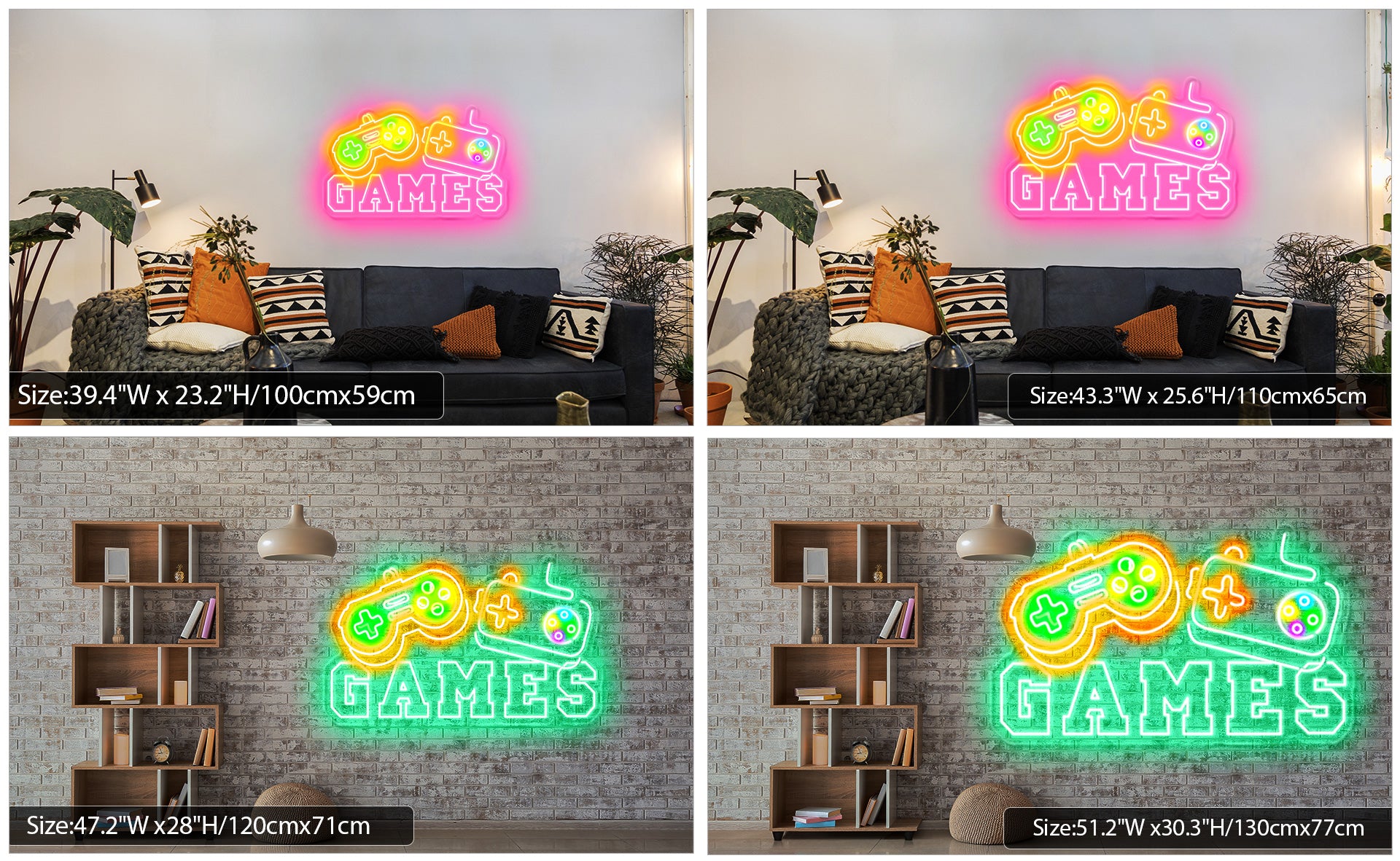 Funny neon lights for games room