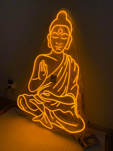 Personalised Buddha sign in Golden Yellow