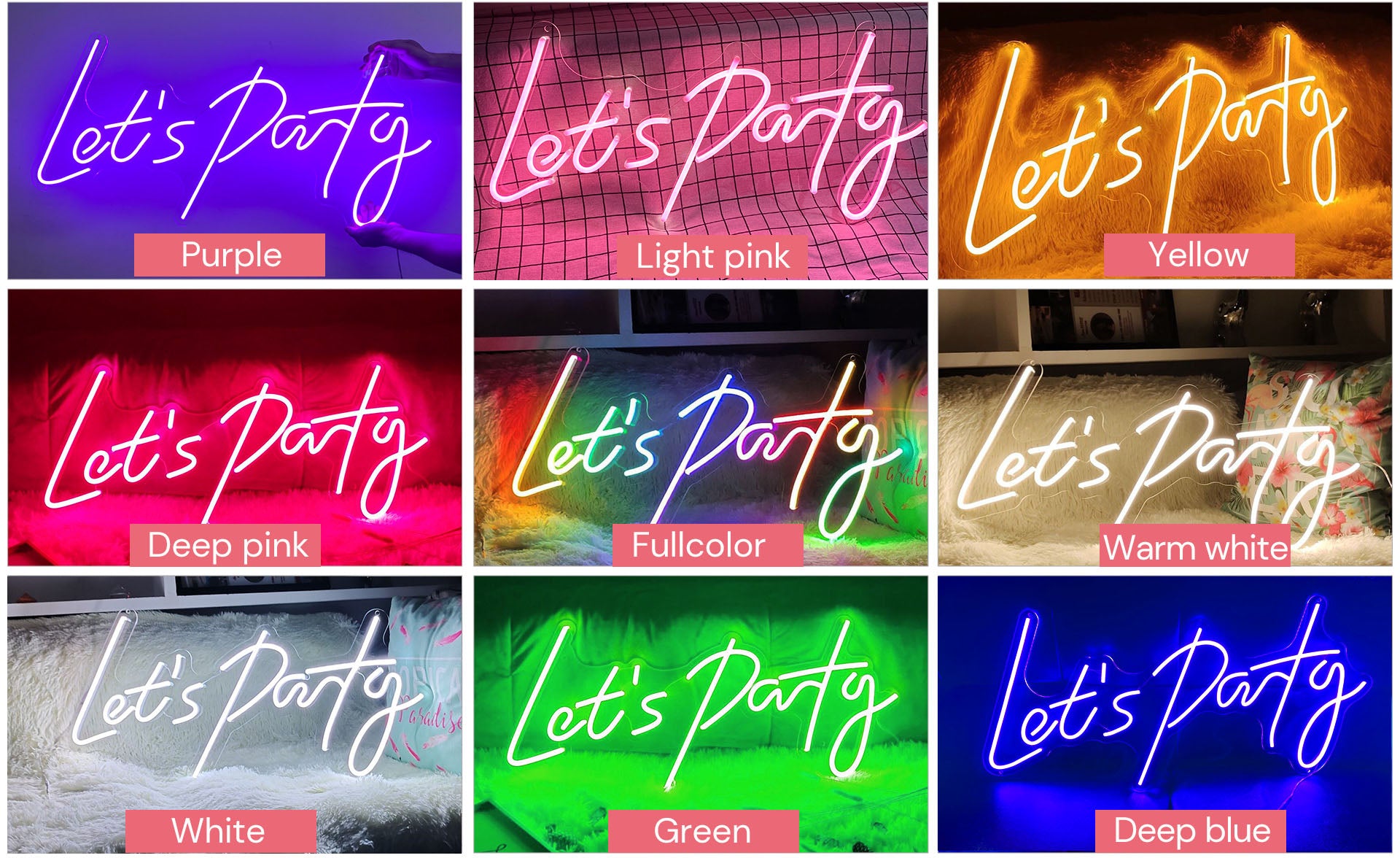 Let's party neon sign