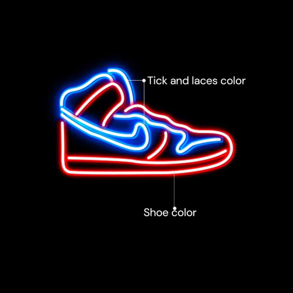 Cool Shoe Nike Neon sign diagram to help choose colours for ordering