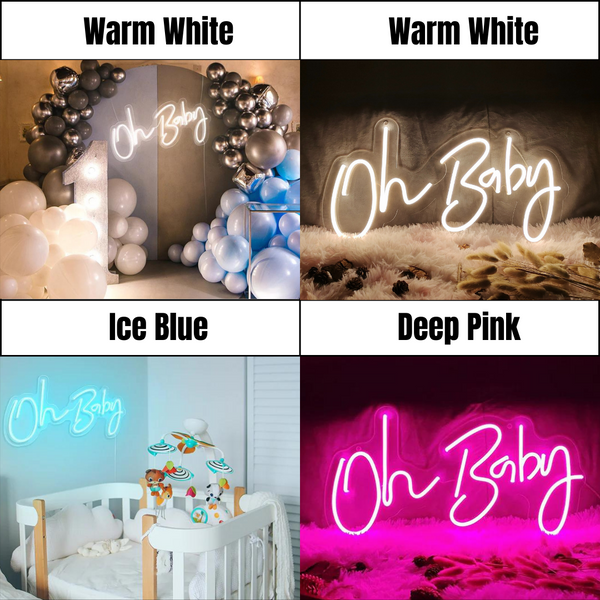 Oh Baby sign in 4 colours