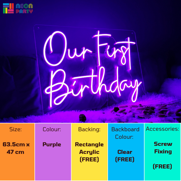 Our first birthday sign product specifications