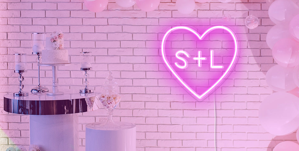 custom name love heart neon sign