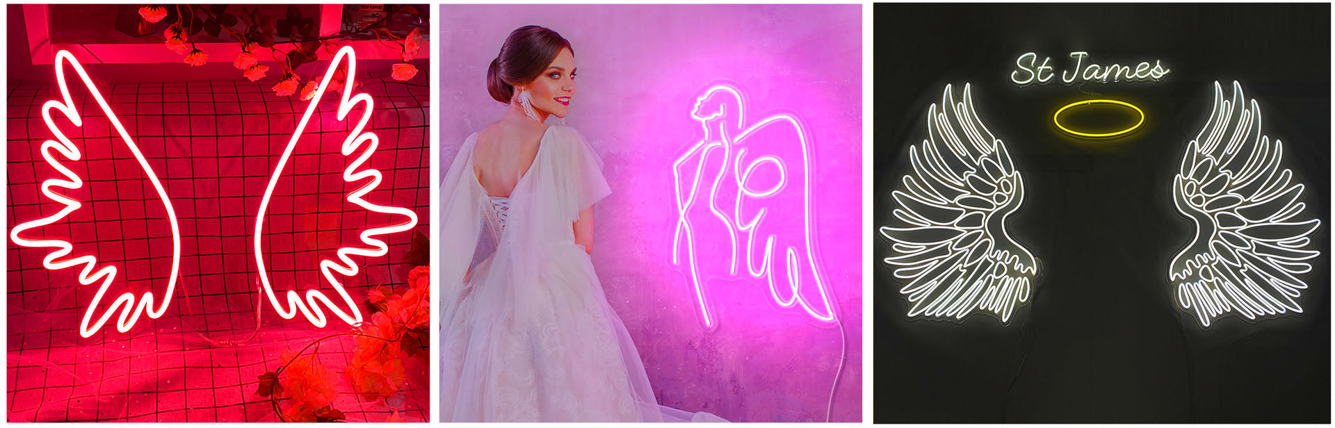 personalized angel wings neon light