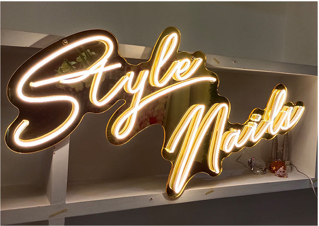 gold neon light sign