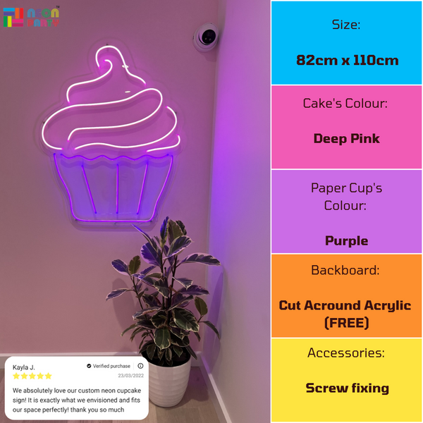 Cupcake neon sign's product specifications