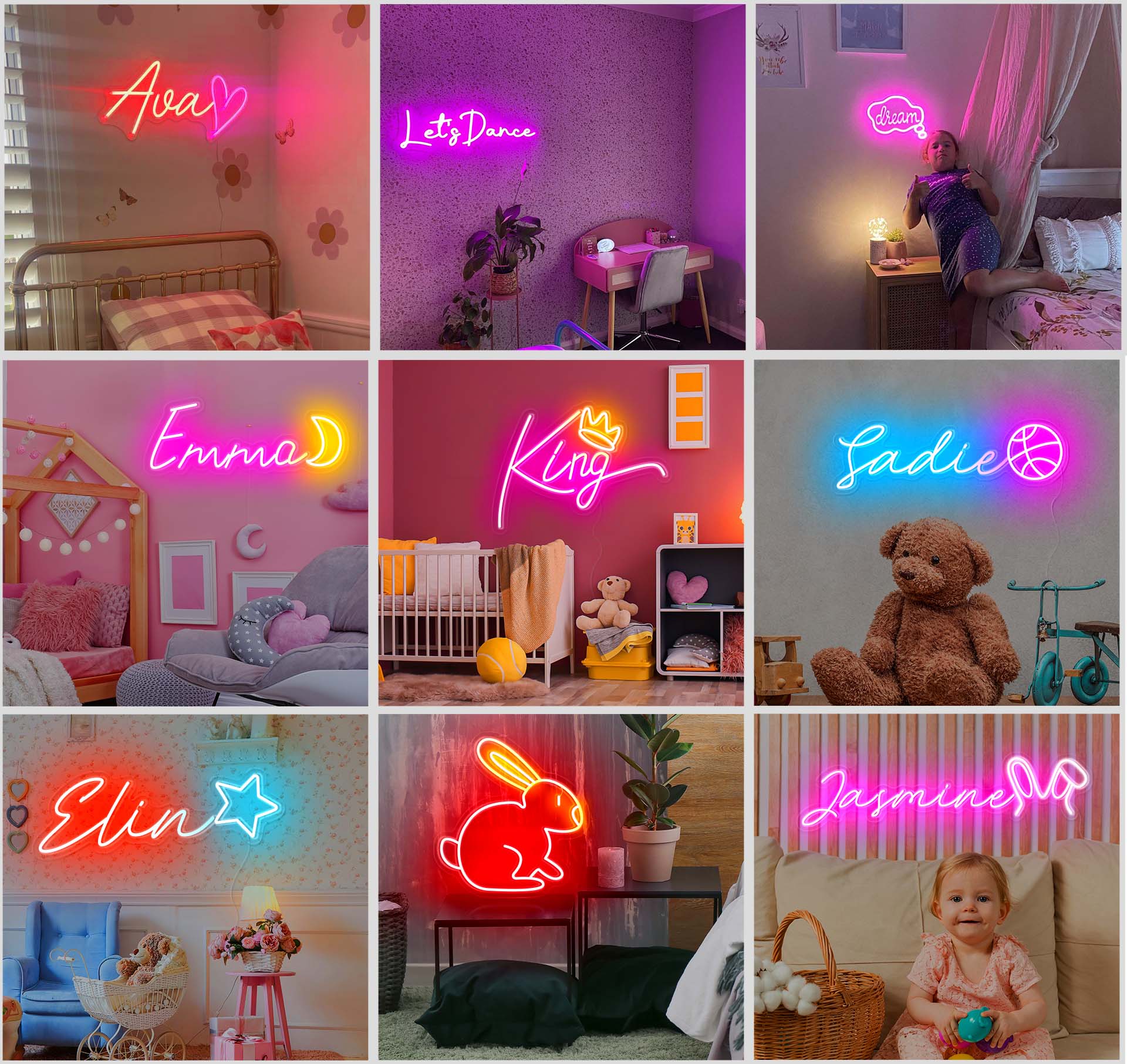 kids room neon sign