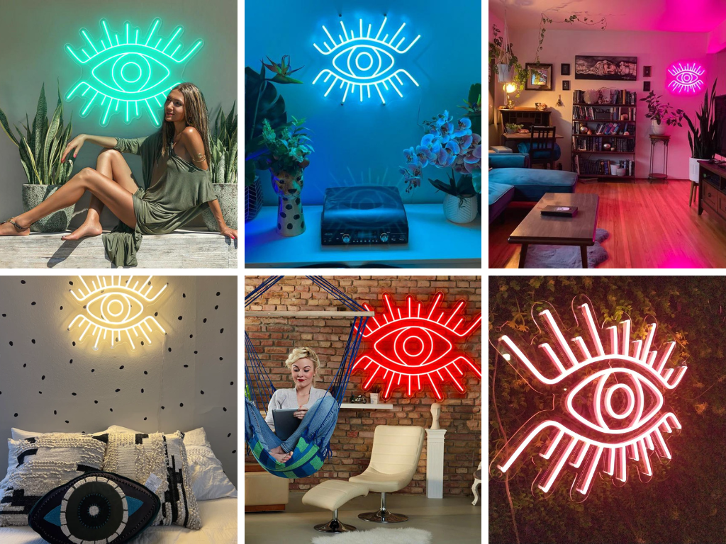 eye neon sign in 6 colours