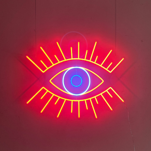 Multi-colour eye neon sign