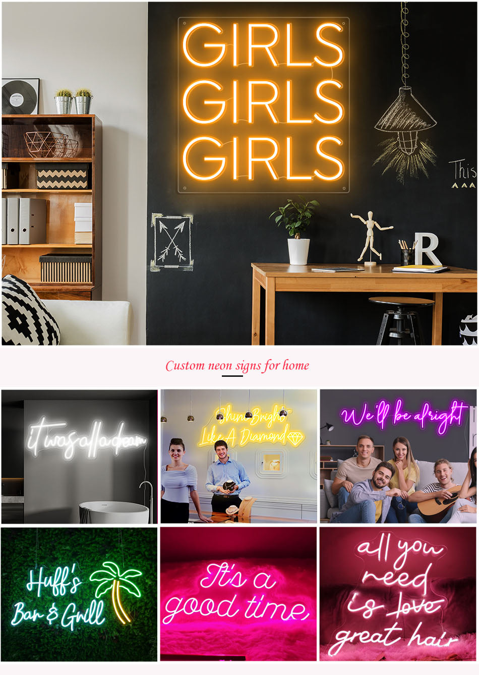 girls girls girls neon sign