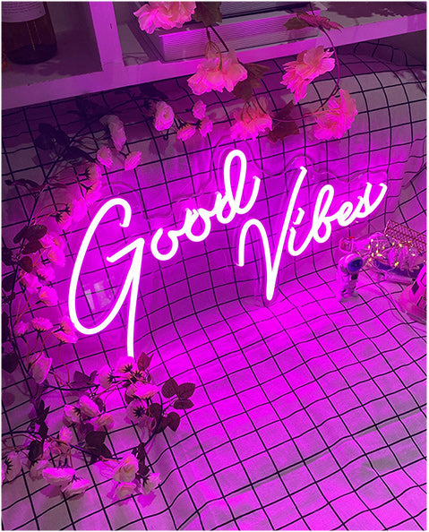 good vibes neon sign