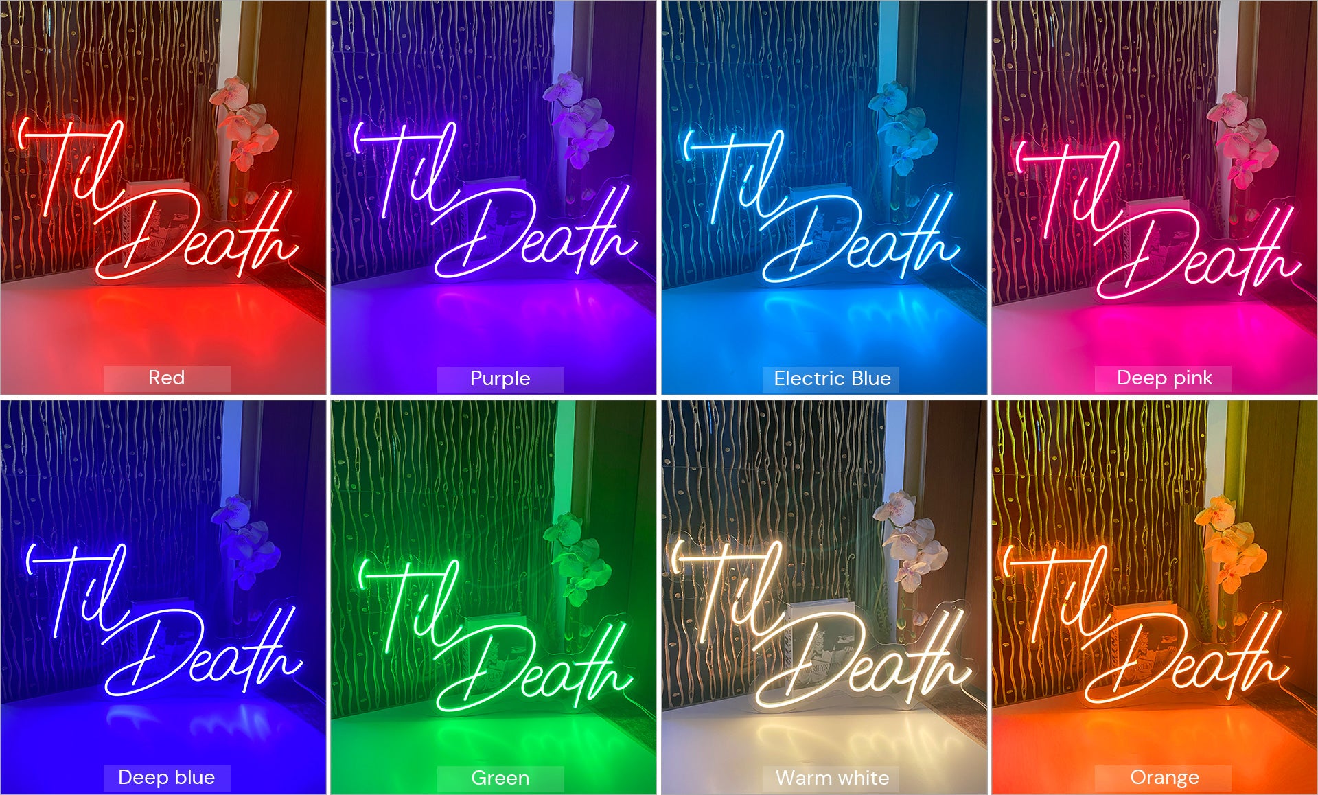 til death led neon light sign