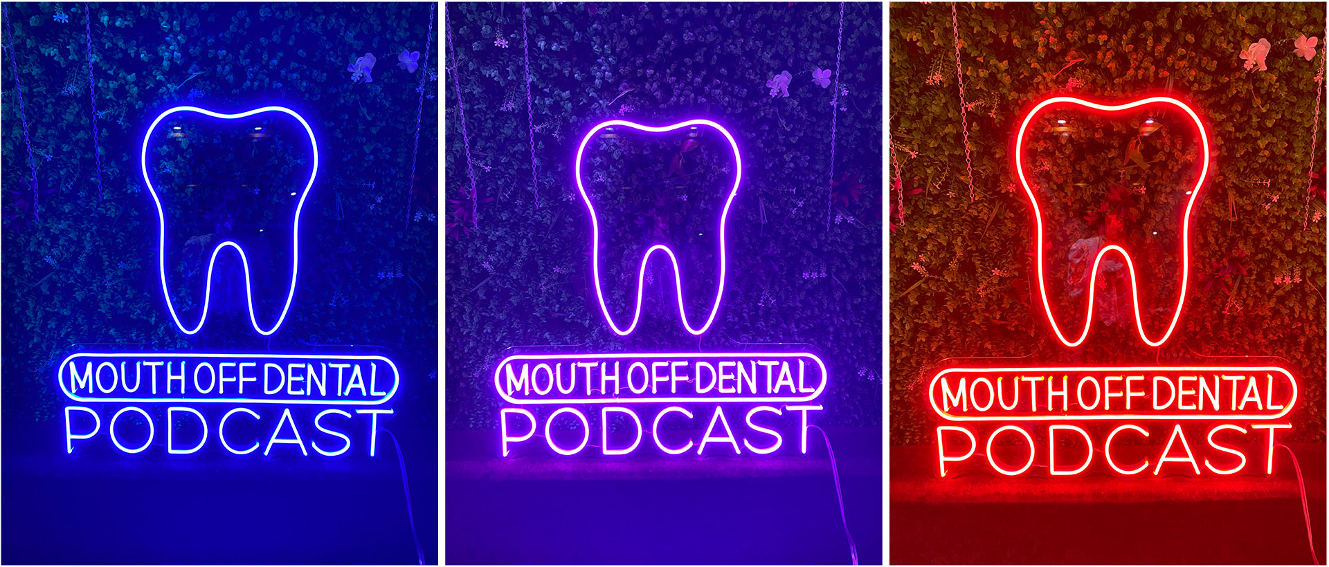 personalized tooth neon sign for business