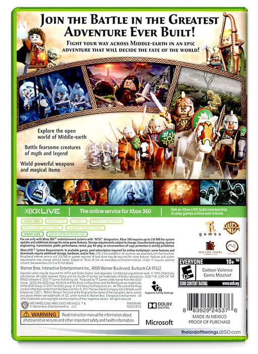 lego lord of the rings codes xbox 360