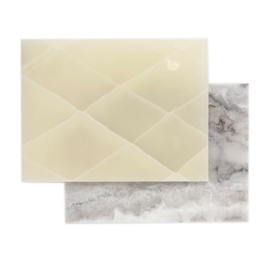 Faux Translucent Stone Waves White And Grey