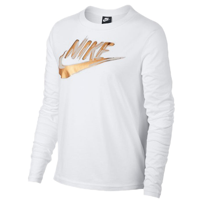 nike women's metallic long sleeve shirt