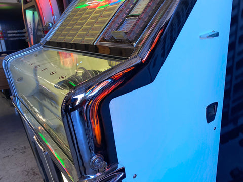 Re-chromed trim on a Rock-Ola Princess Jukebox