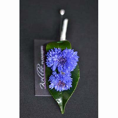 Victoria Derby blue cornflower buttonhole