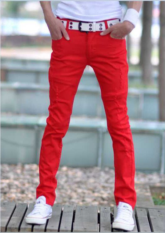 men's colored skinny jeans