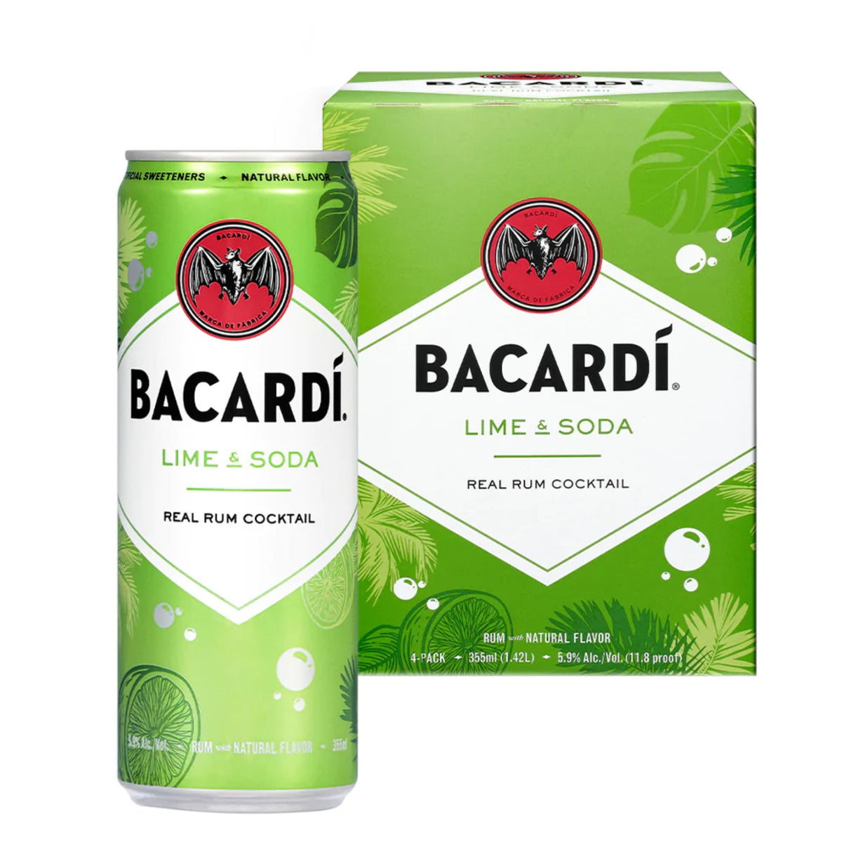 Bacardi Lime & Soda Cocktail 4pk 12oz Rare Tequilas