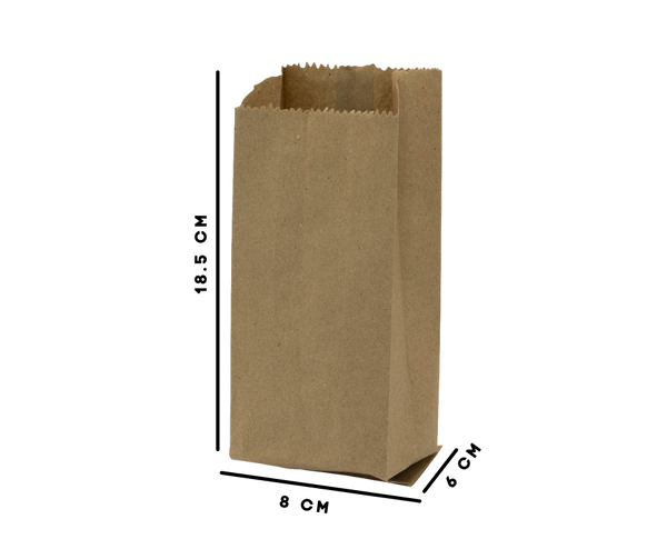 Bolsas de papel Kraft 2lb (10cm x 21cm x 6cm) – Paquete de 20 unidades -  Tesoro Tico - Productos Ecológicos y Sostenibles realmente sin Plástico