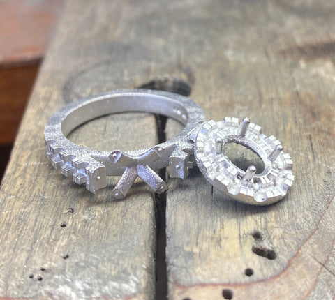 Platinum Engagement Ring Being made at bespoke jewellers