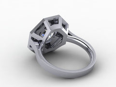 CAD image of art deco engagement ring