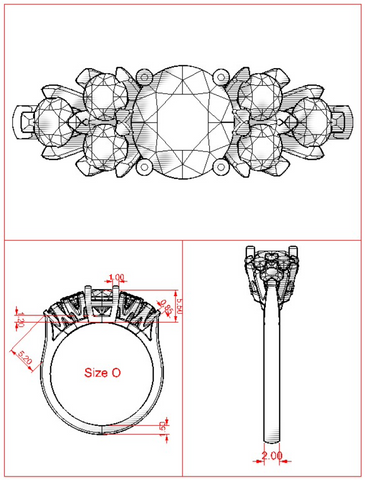 Computer aided design design of engagement ring