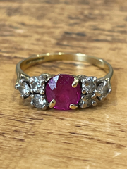 Diamond and Ruby Gold Ring