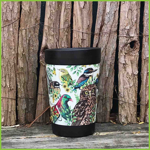 A CuppaCoffeeCup with a Birds of NZ print from Love Lis.