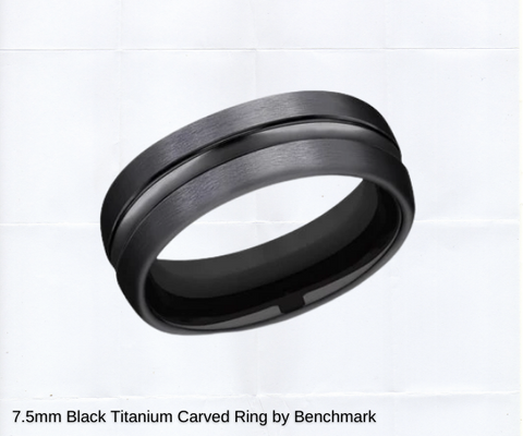 black titanium wedding band carved wedding ring for men groom inspo