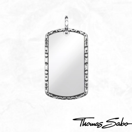 Thomas Sabo Sterling Silver Dog Tag Pendant Men's Jewelry Grad Gifts for Him 2021 Engravable Jewellery
