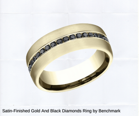 black diamond wedding band in yellow gold for sale groom ottawa canada