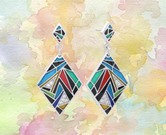 artistic geometric enamel earrings ottawA